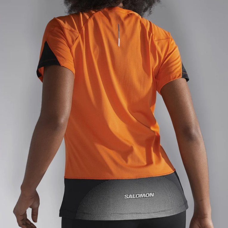 Orange Salomon Cross Run Short Sleeve Women's T-Shirts | PH 15928W